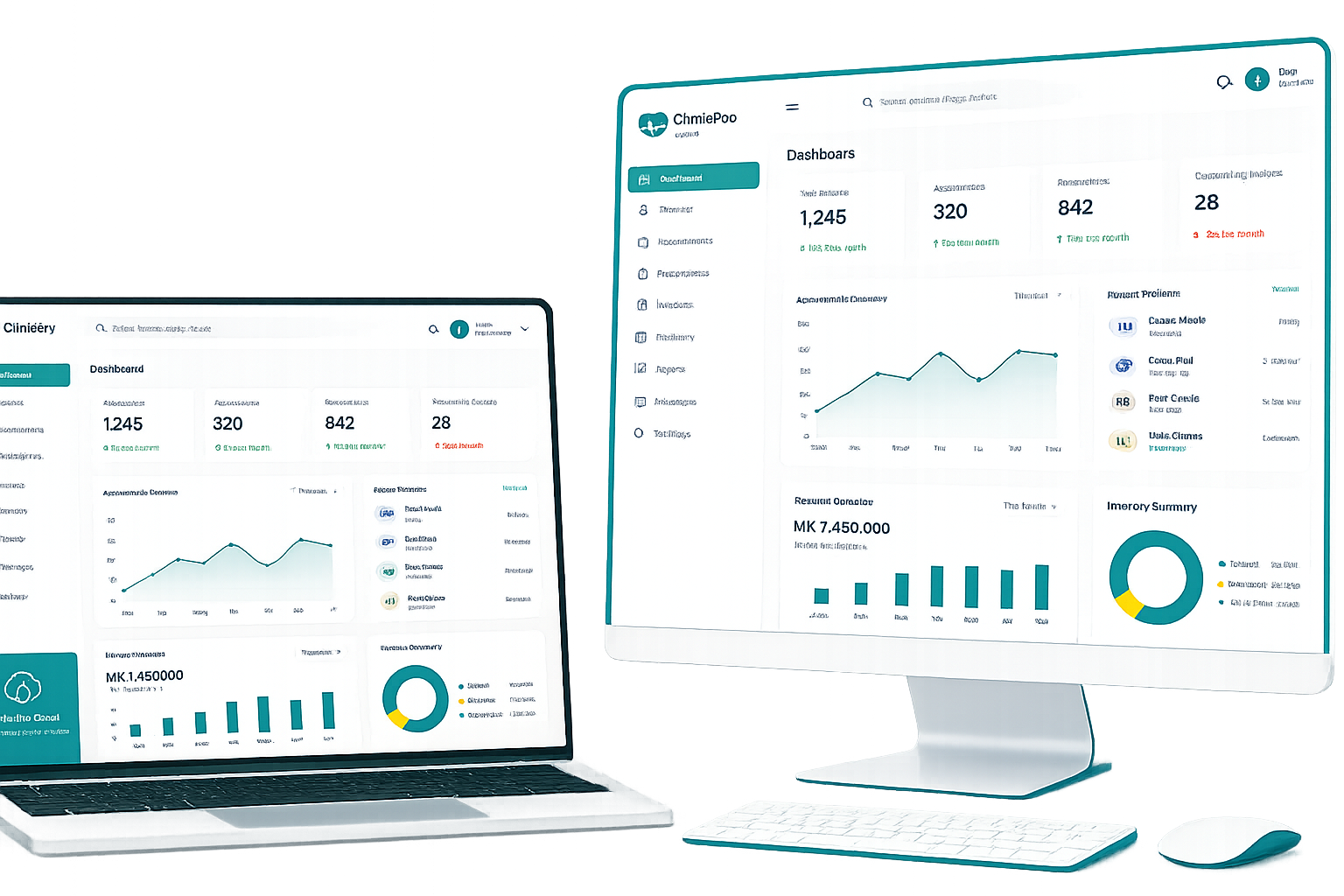 Clinic Pro running on desktop devices